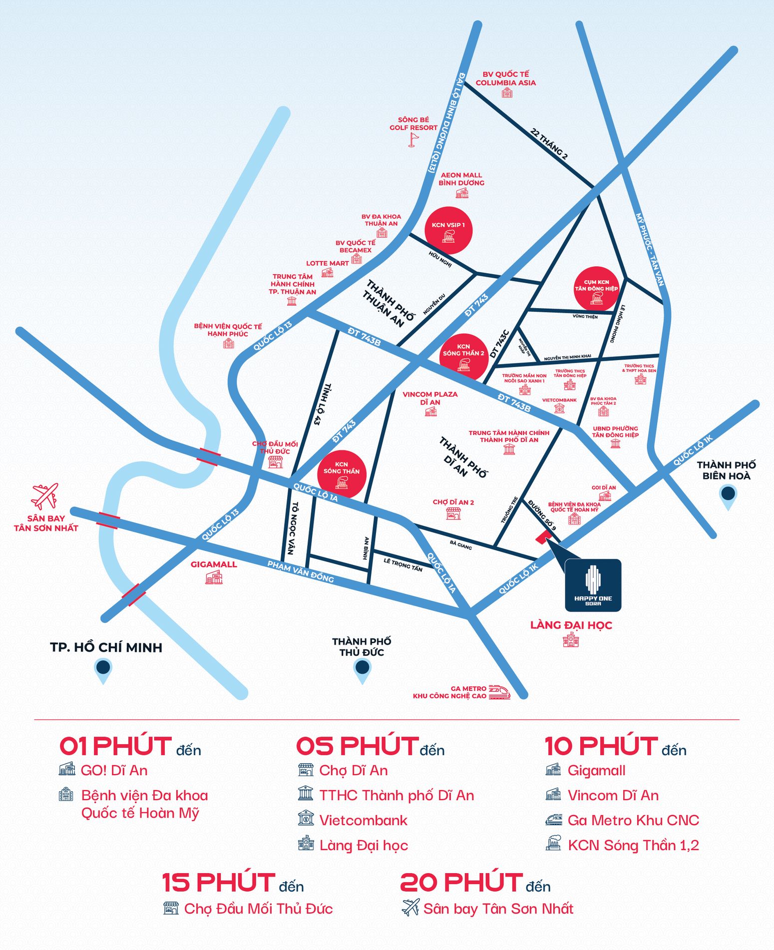 Vị trí dự án Happy One Sora